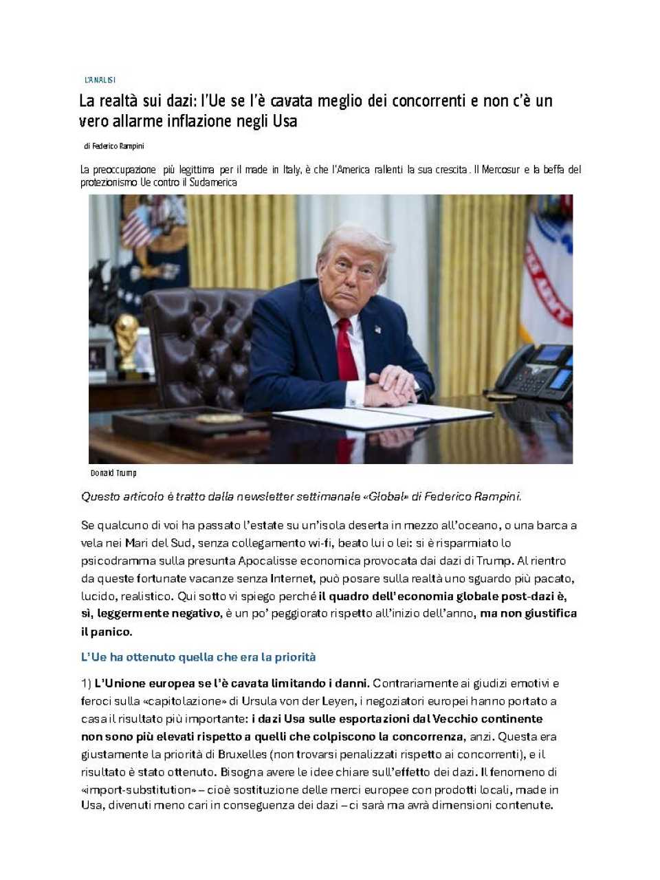 AGGIORNAMENTO PERMANENTEIN PRESENZA
I nuovi equilibri globali e le sfide per l'Italia (con pranzo di networking)