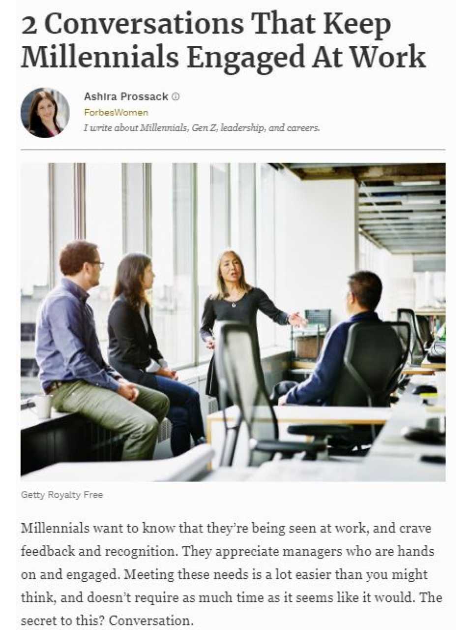 2 conversations that keep millennials engaged at work