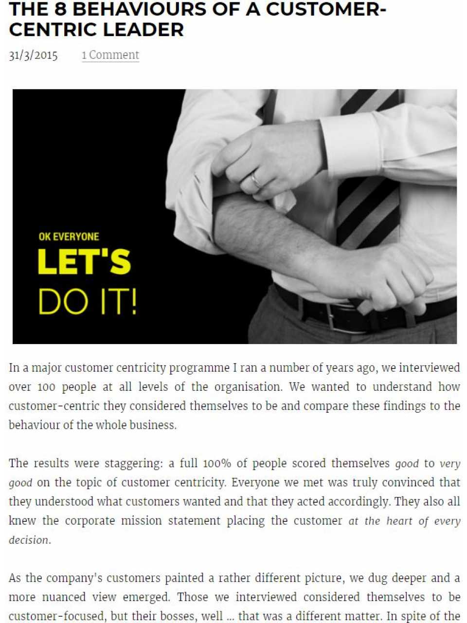 AGGIORNAMENTO PERMANENTEIN PRESENZA
The Customer Centricity Code: come vincere con il cliente (davvero) al centro