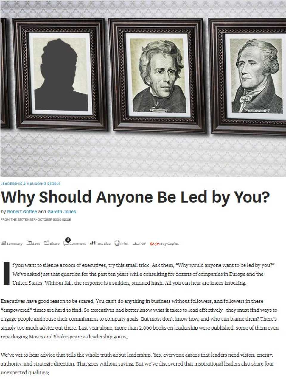 Why should anyone be led by you?