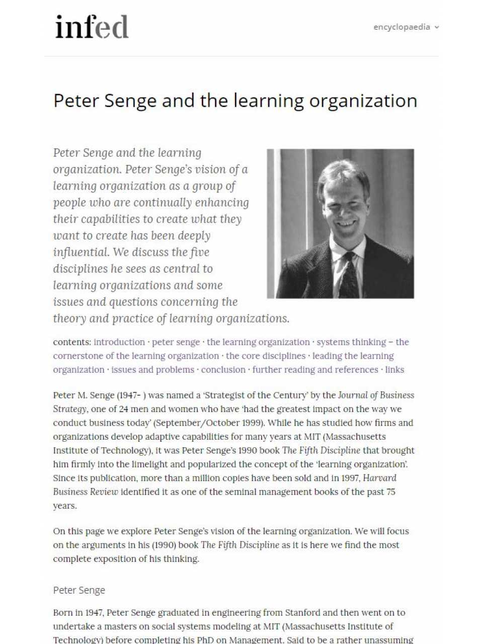 Peter Senge and the learning organization