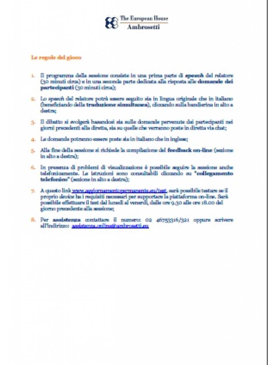 Le regole del gioco