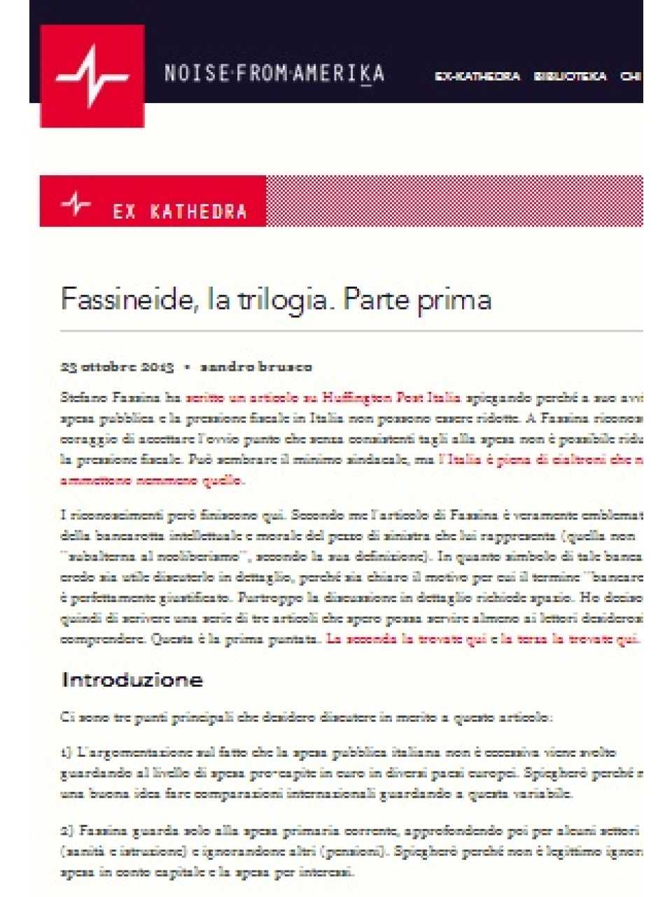 Fassineide, la trilogia. Parte prima