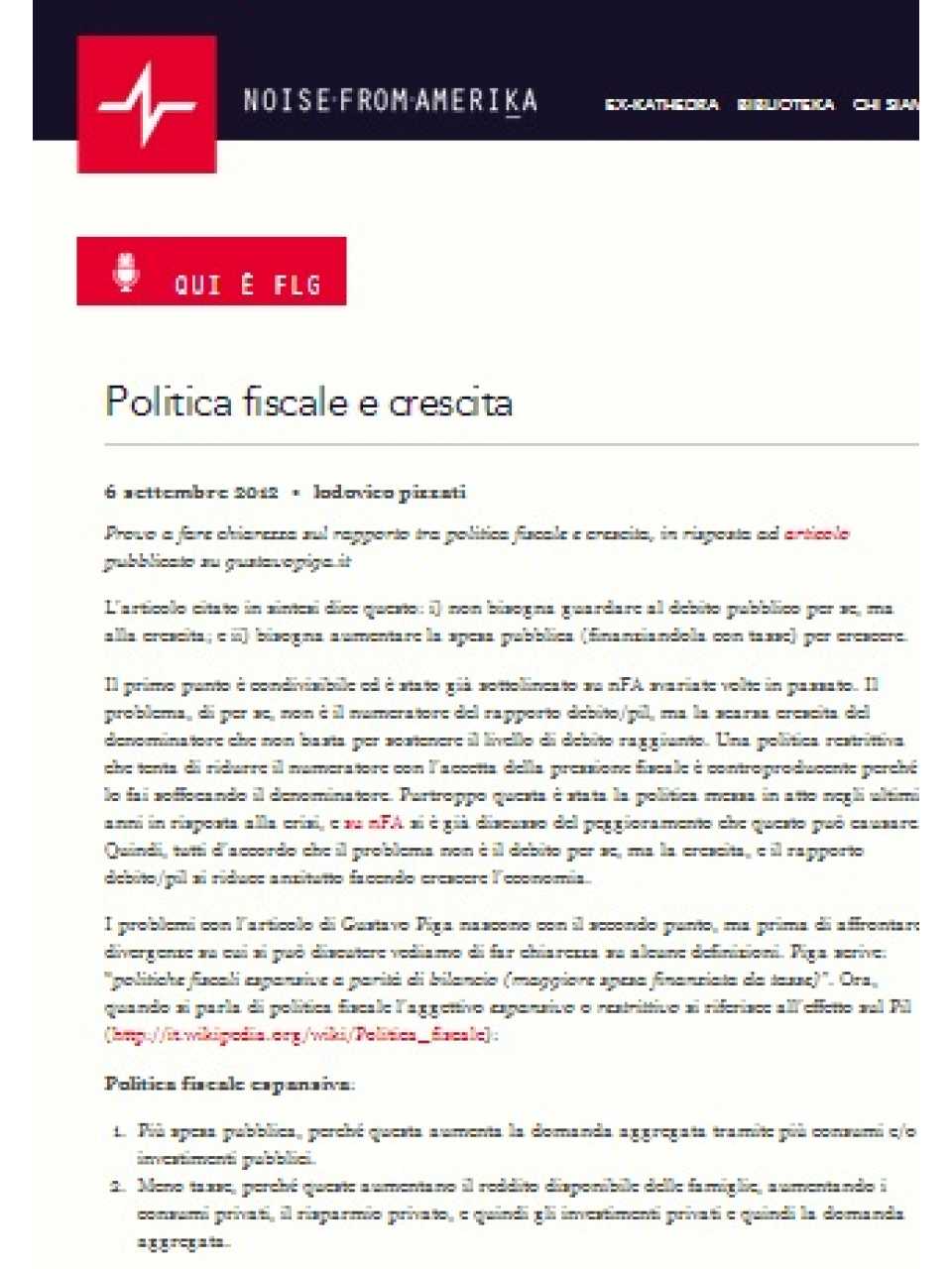 Politica fiscale e crescita