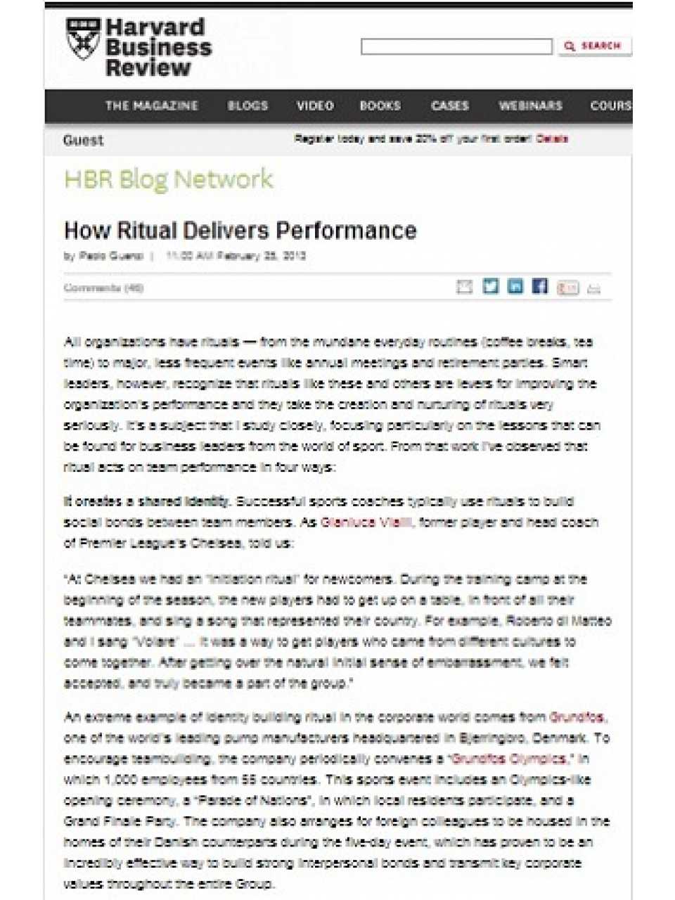 How Rituals Deliver Performance