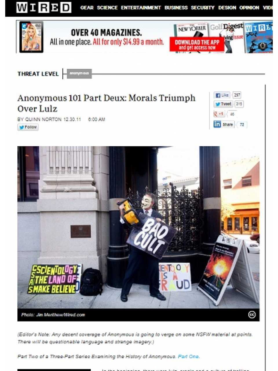 Anonymous 101 part deux: morals triumph over lulz
