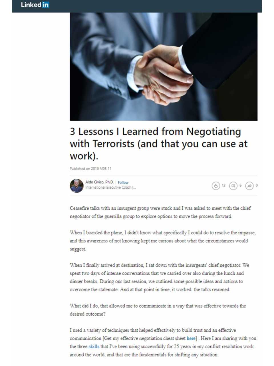 3 Lessons I Learned from Negotiating with Terrorists (and that you can use at work).