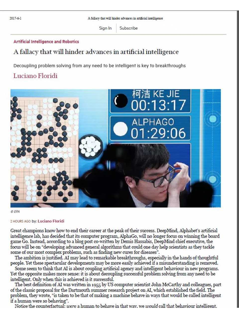 AGGIORNAMENTO PERMANENTEIN PRESENZA
Dove può arrivare l’intelligenza artificiale?