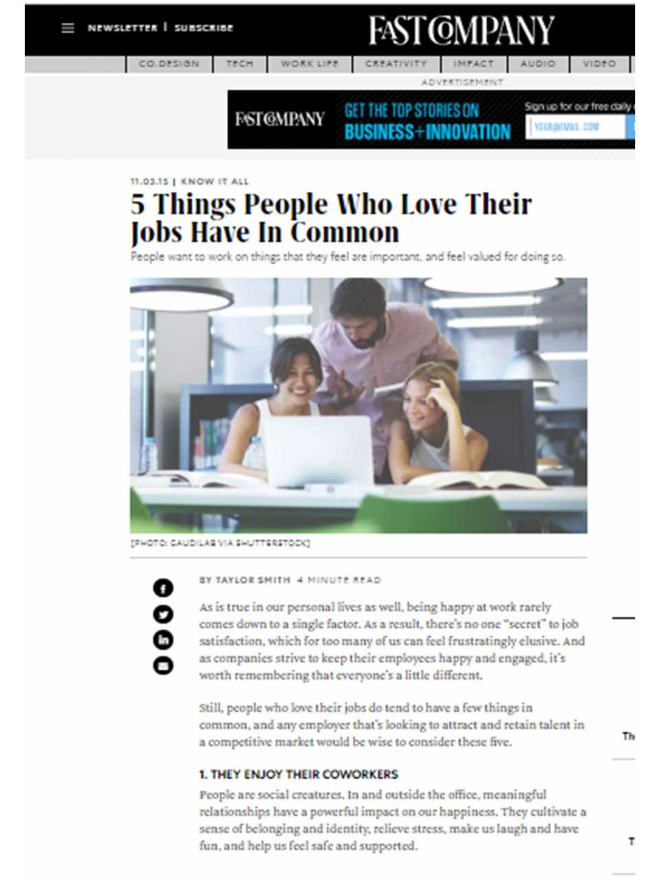 5 Things People Who Love Their Jobs Have In Common