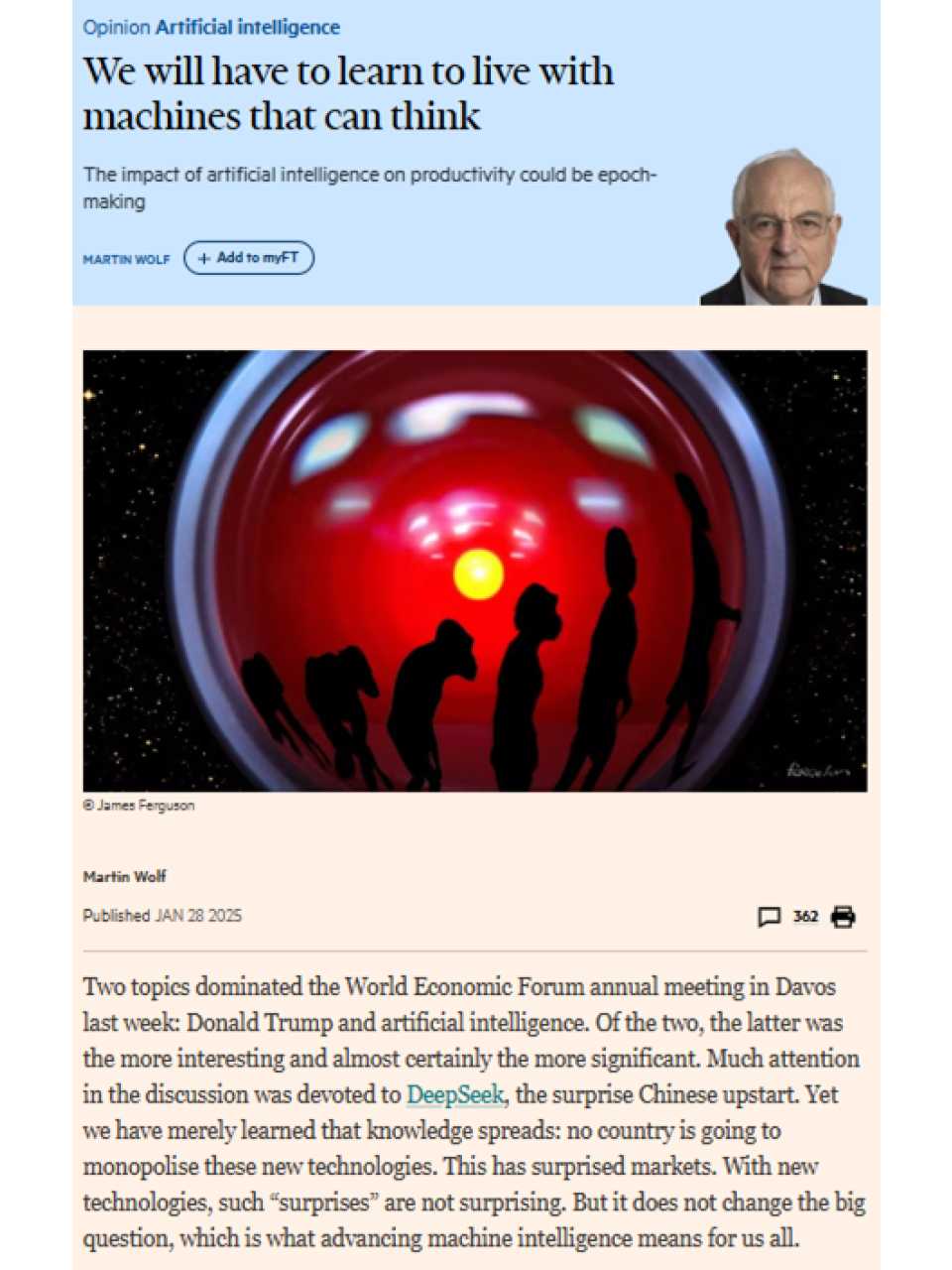 We will have to learn to live with machines that can think