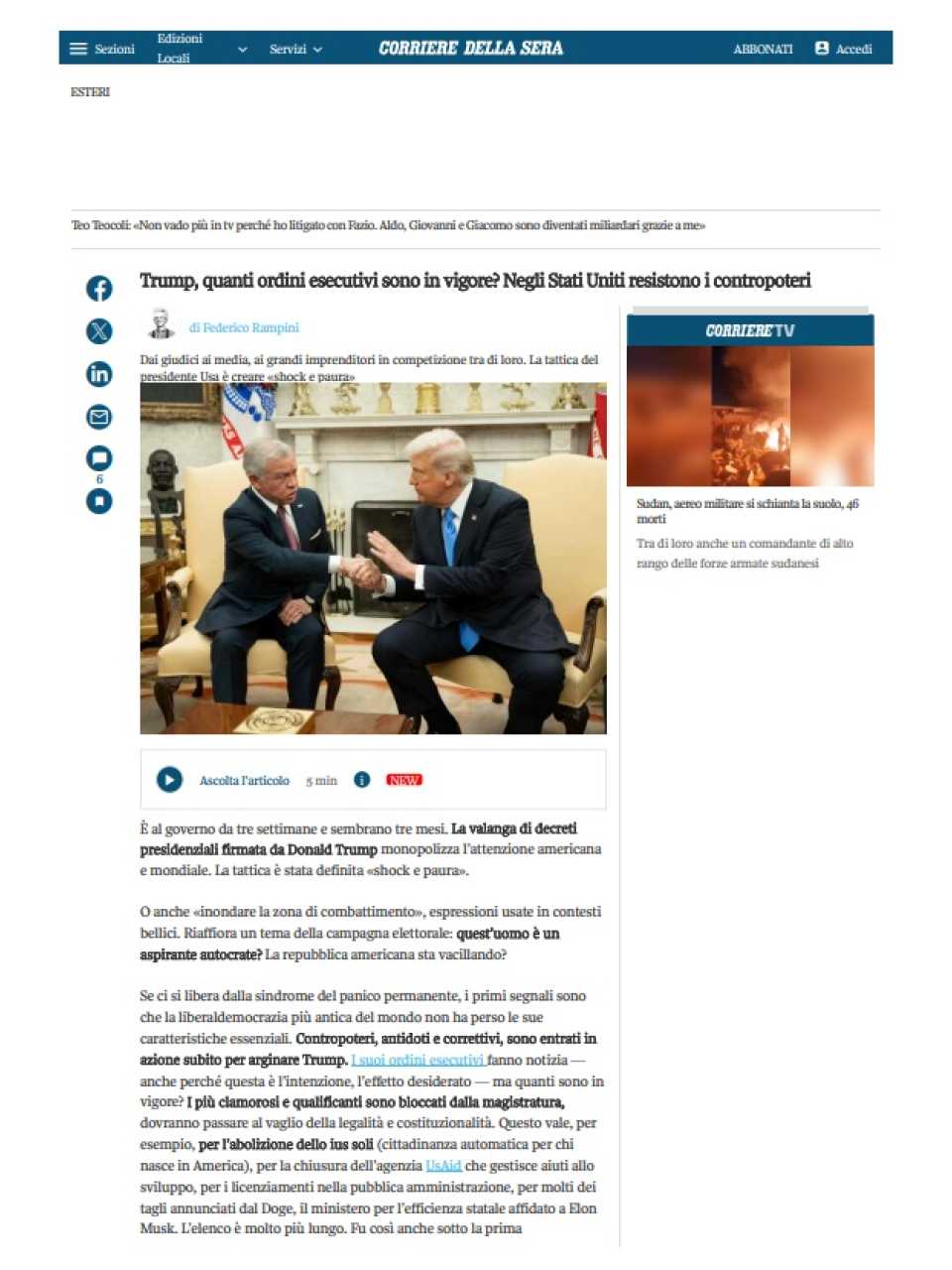 Trump, quanti ordini esecutivi sono in vigore? Negli Stati Uniti resistono i contropoteri