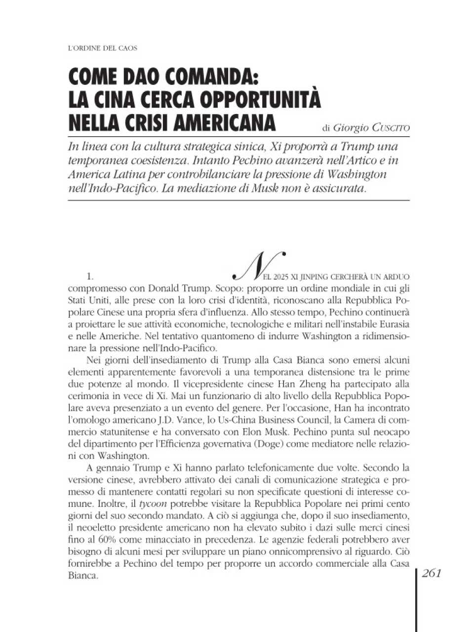 Come Dao Comanda: la Cina cerca opportunità nella crisi americana