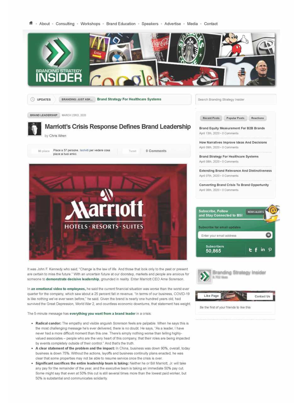 AGGIORNAMENTO PERMANENTEVIA WEBCome gestire un brand durante una crisi