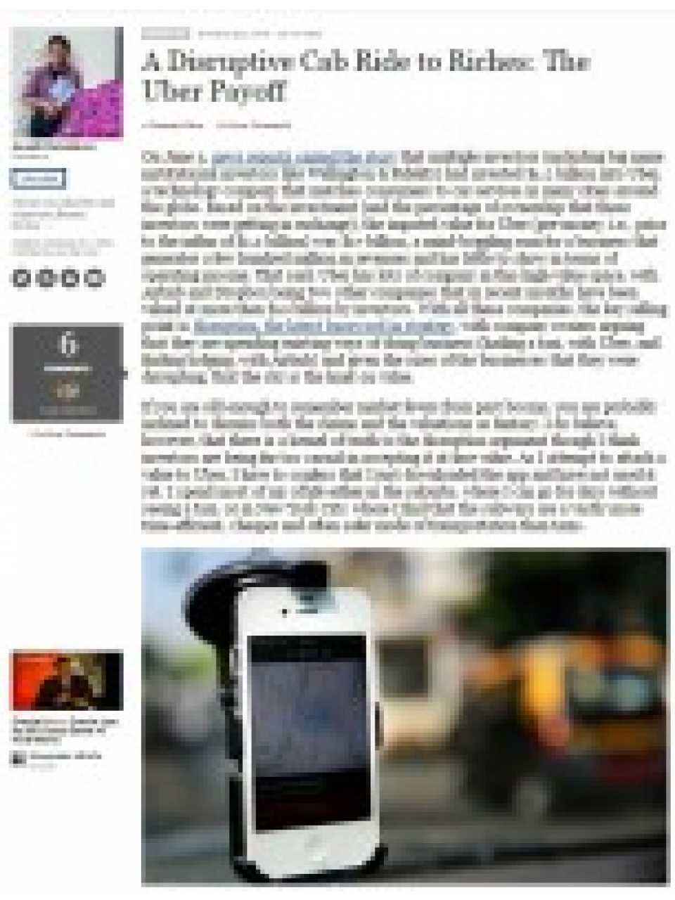 A Disruptive cab ride to riches: the uber payoff