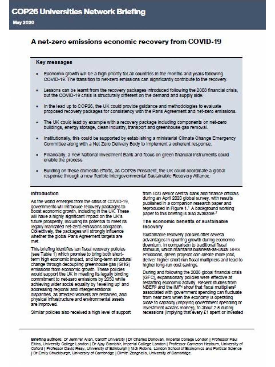 AGGIORNAMENTO PERMANENTEVIA WEBThe post Covid-19 recovery: a transition towards cleaner technologies?
