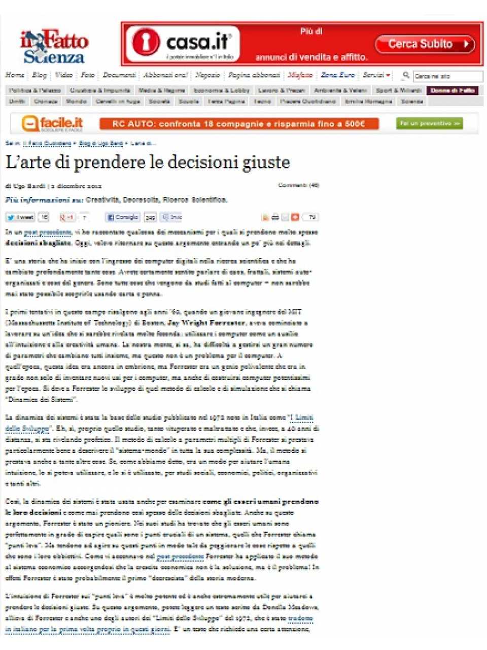 L'arte di prendere le decisioni giuste