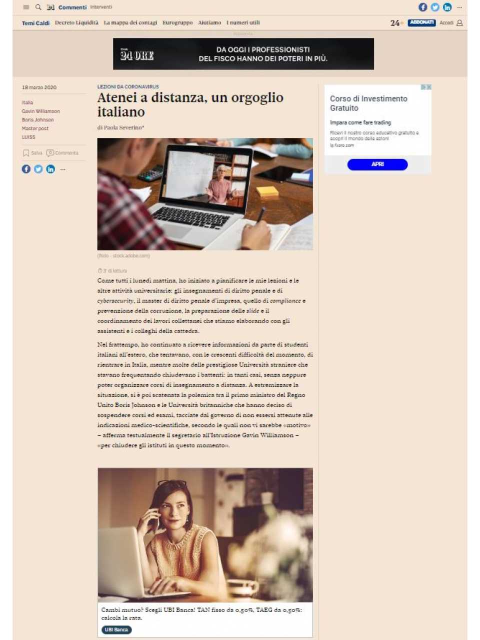 AGGIORNAMENTO PERMANENTEVIA WEBItalia, Francia e Unione Europea ai tempi del Coronavirus: scelte politiche e ruolo dell’Europa 