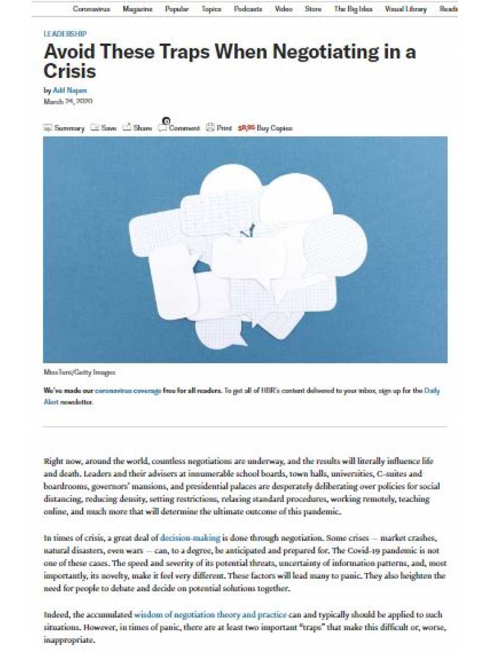 AGGIORNAMENTO PERMANENTEVIA WEBHow to Negotiate Losses and Resolve Conflicts and Disputes During a Crisis
