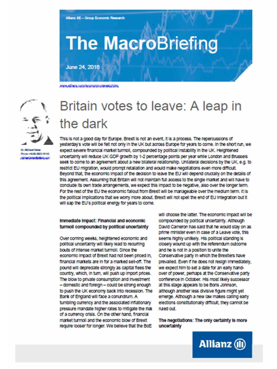 Britain votes to leave: A leap in the dark