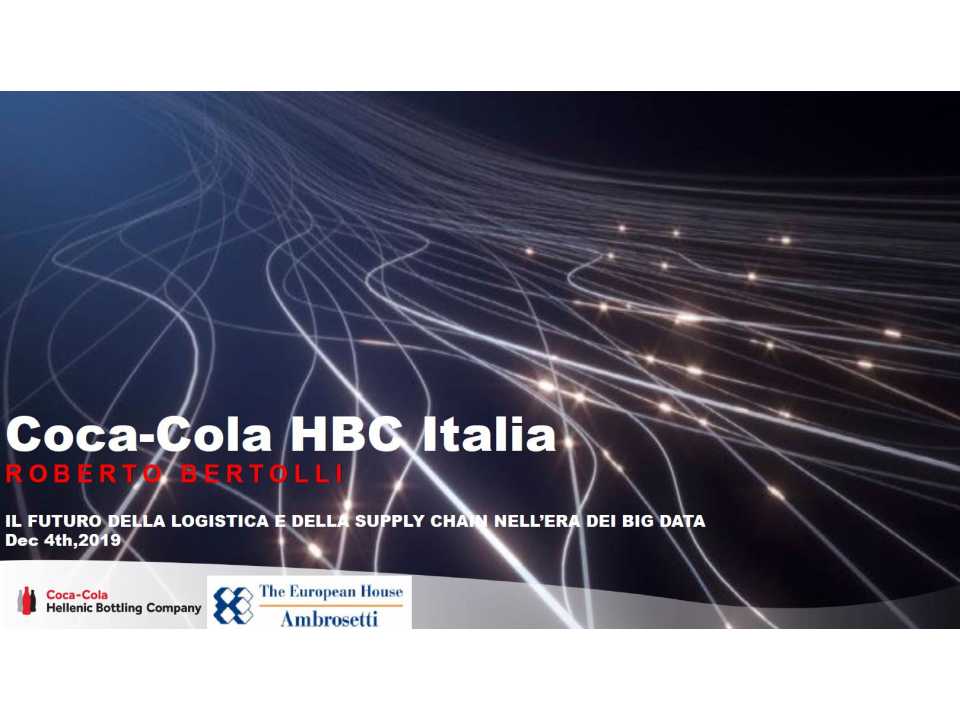 AGGIORNAMENTO PERMANENTEIN PRESENZA
Il futuro della logistica e della Supply Chain nell’era dei Big Data