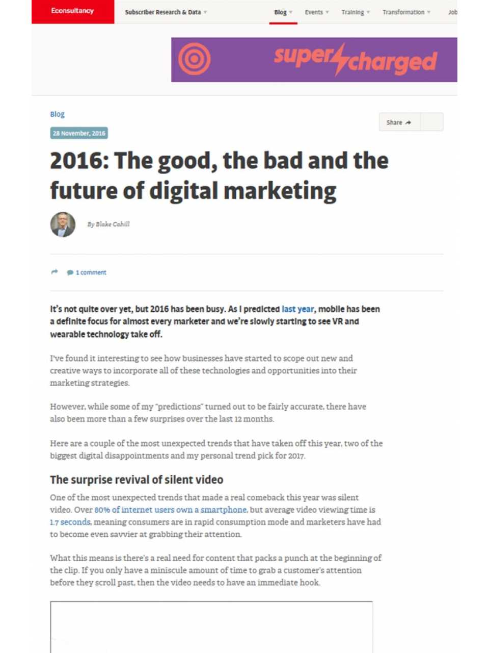 2016: The Good the Bad and the Future of Digital Marketing