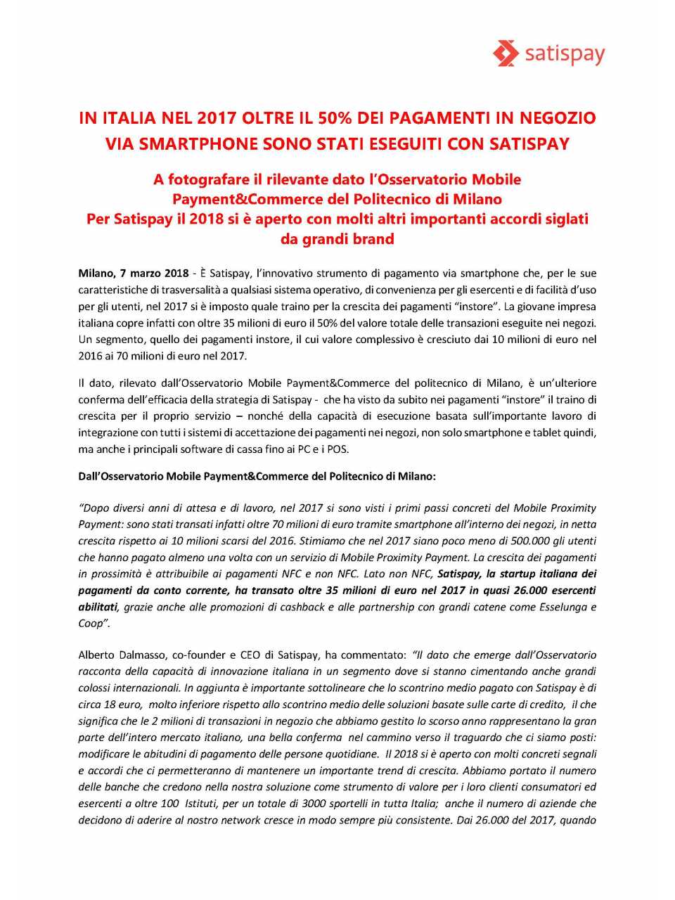 AGGIORNAMENTO PERMANENTEVIA WEBCoraggio, innovazione, disruption: il caso Satispay