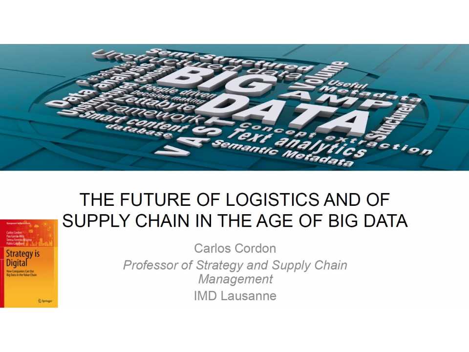 The future of logistic and of supply chain in the age of big data