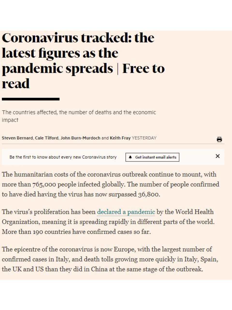 AGGIORNAMENTO PERMANENTEVIA WEBL’impatto del coronavirus sull’economia europea