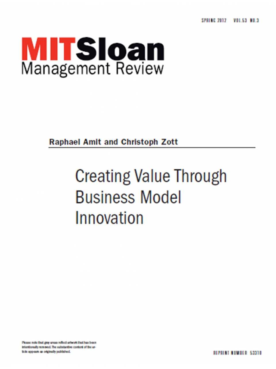 Creating Value Through Business Model Innovation