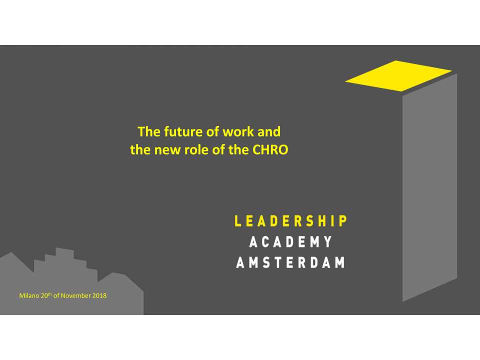 The future of work and the new role of the CHRO