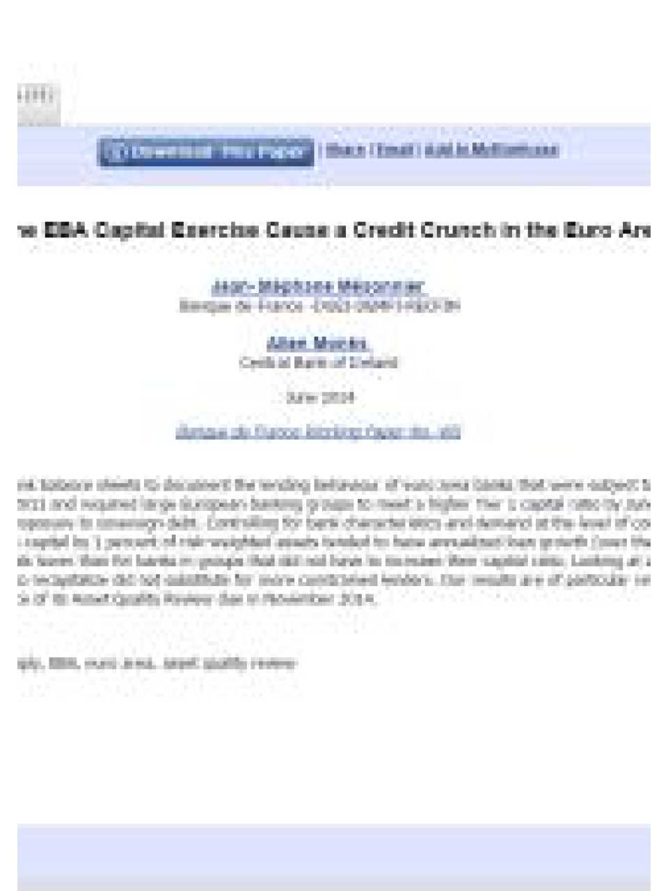 Did the EBA capital exercise cause a credit crunch in the Euro area