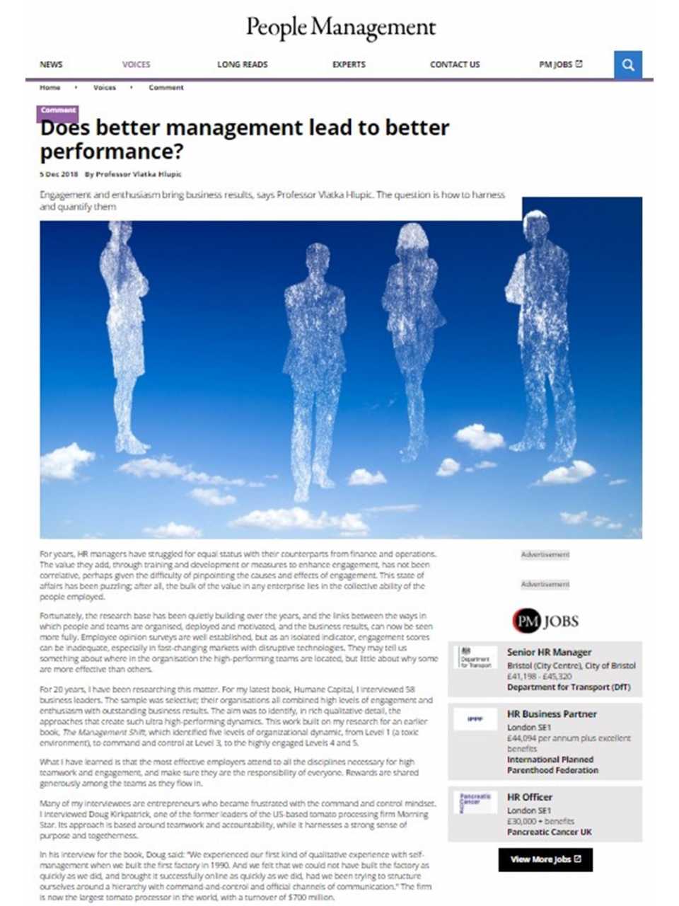 Does better management lead to better performance?