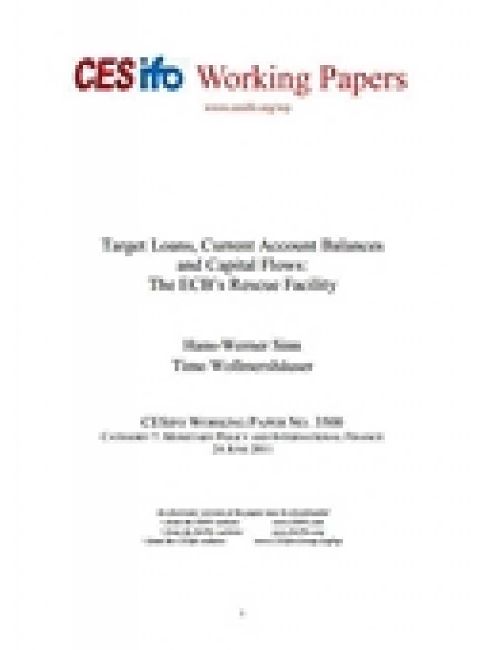 Target Loans, Current Account Balances and Capital Flows: The ECB’s Rescue Facility