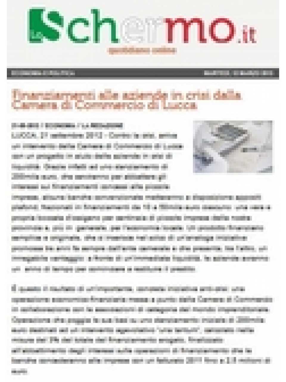 Finanziamenti alle aziende in crisi dalla Camera di Commercio di Lucca