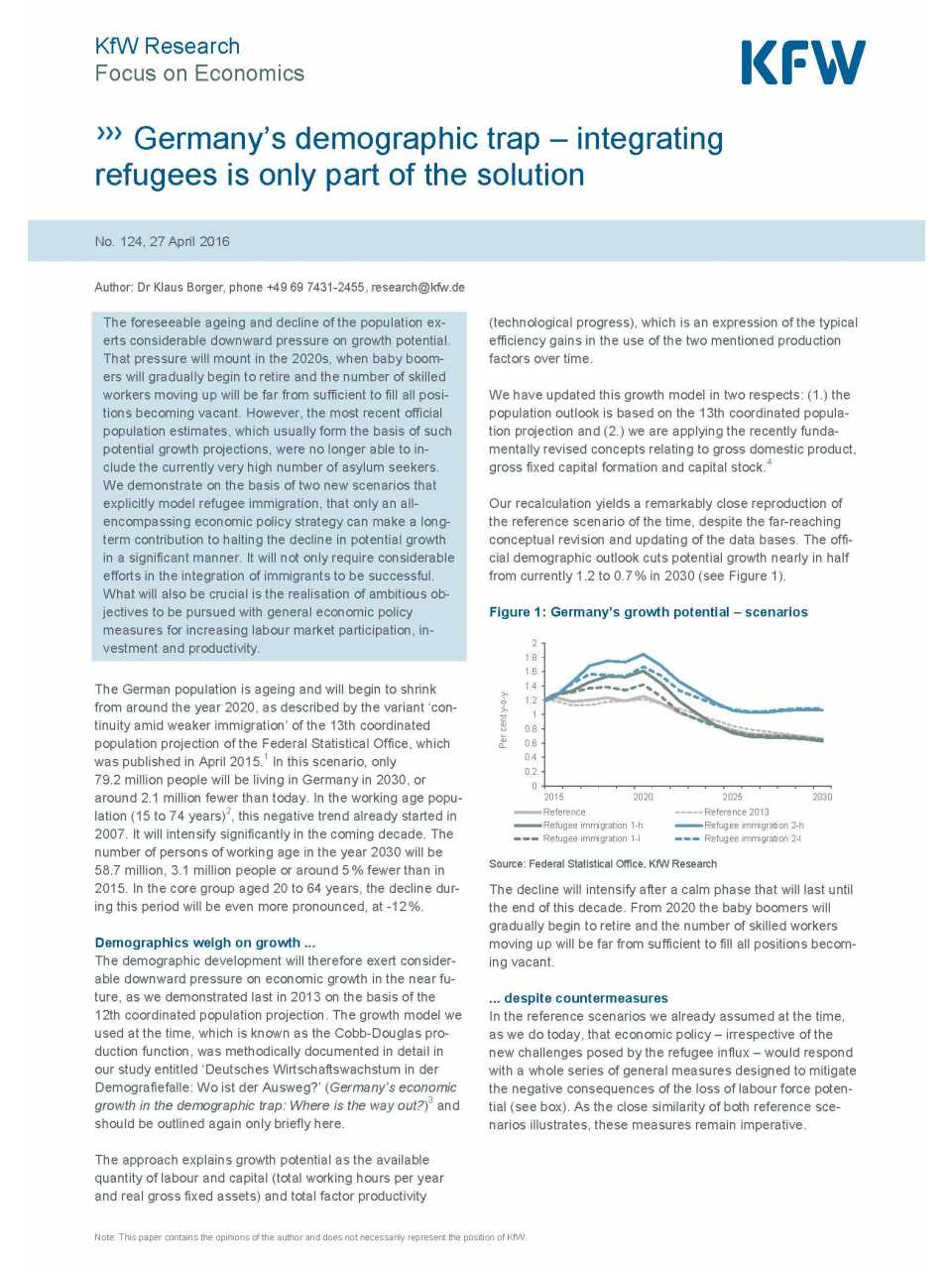 Germany’s demographic trap - integrating refugees is only part of the solution