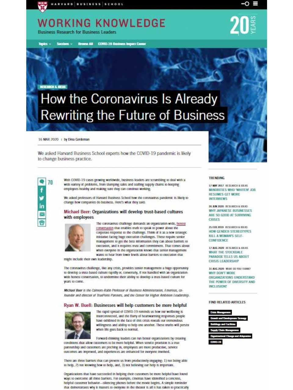 How the Coronavirus Is Already Rewriting the Future of Business