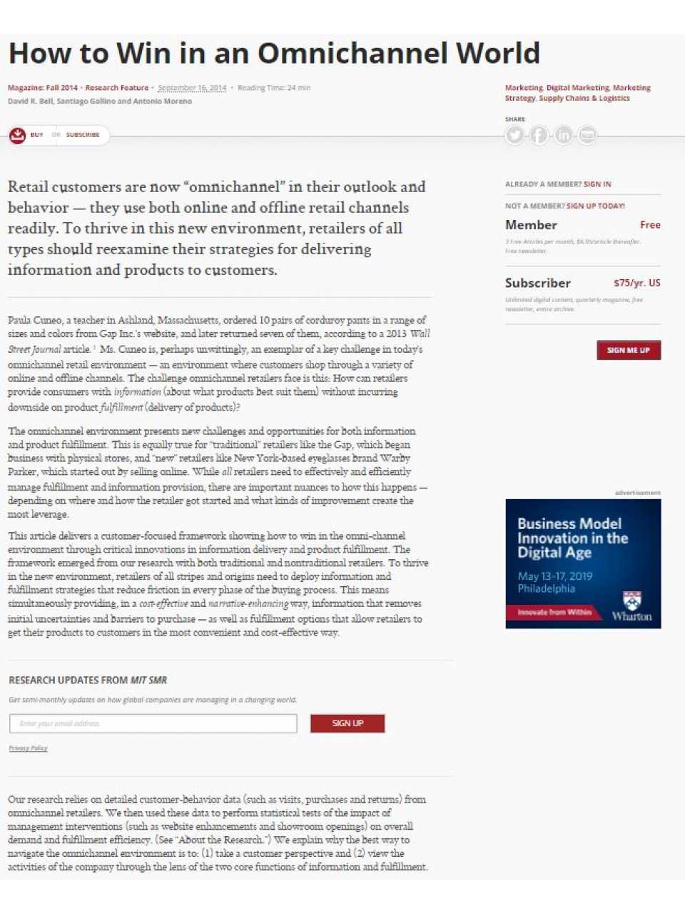 AGGIORNAMENTO PERMANENTEIN PRESENZA
Il futuro del retail: the Omnichannel Experience