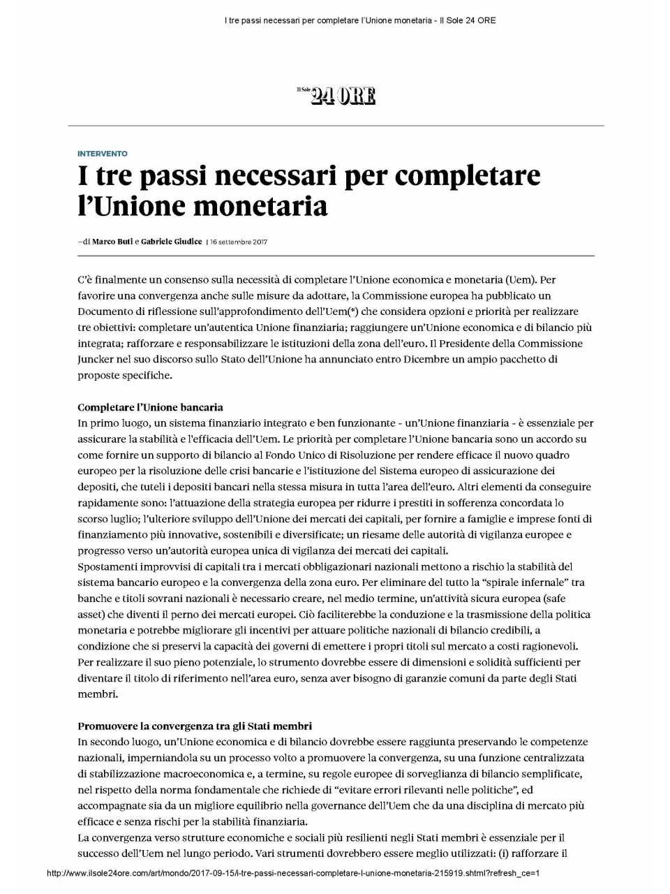 AGGIORNAMENTO PERMANENTEVIA WEBL’unione fiscale e bancaria dell’UE: una strada possibile?