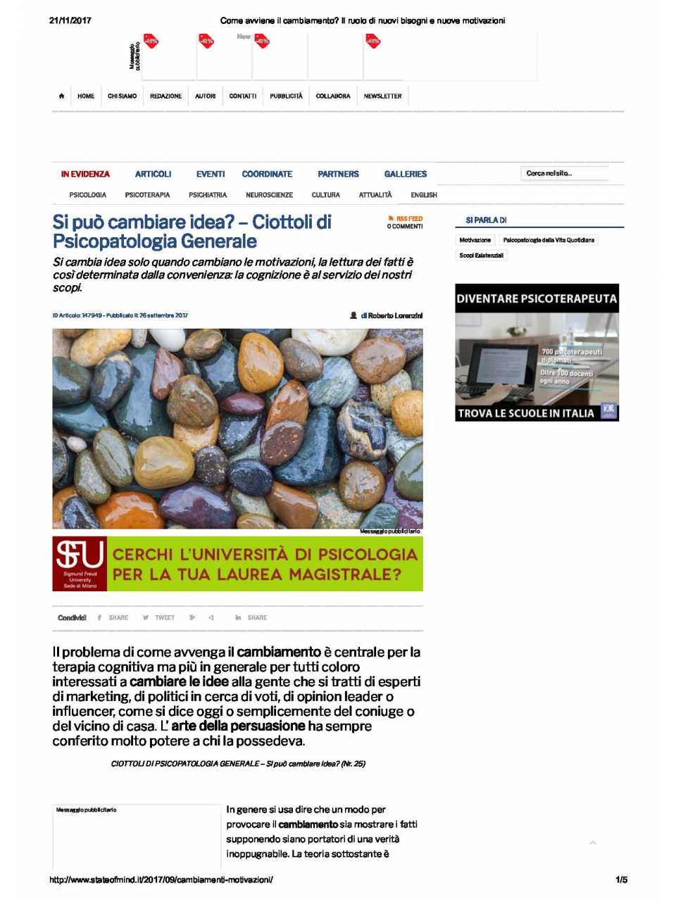 AGGIORNAMENTO PERMANENTEIN PRESENZA
Motivare per cambiare (davvero)