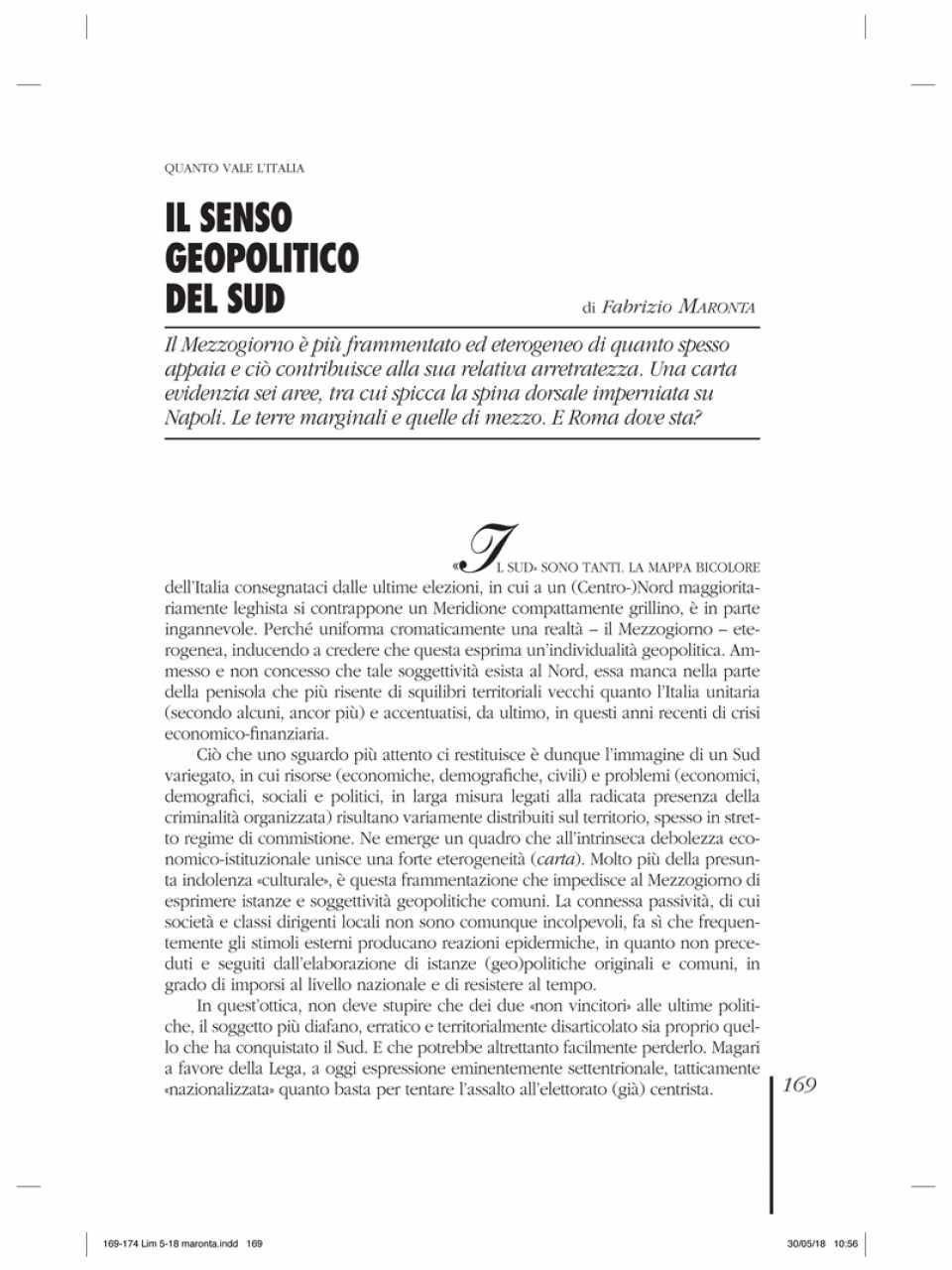 Il senso geopolitico del Sud