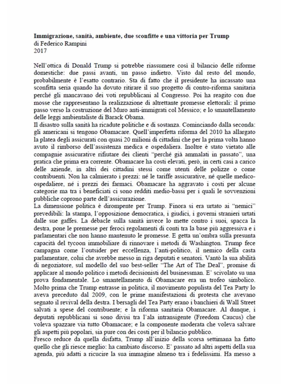 Immigrazione, sanità, ambiente, due sconfitte e una vittoria per Trump