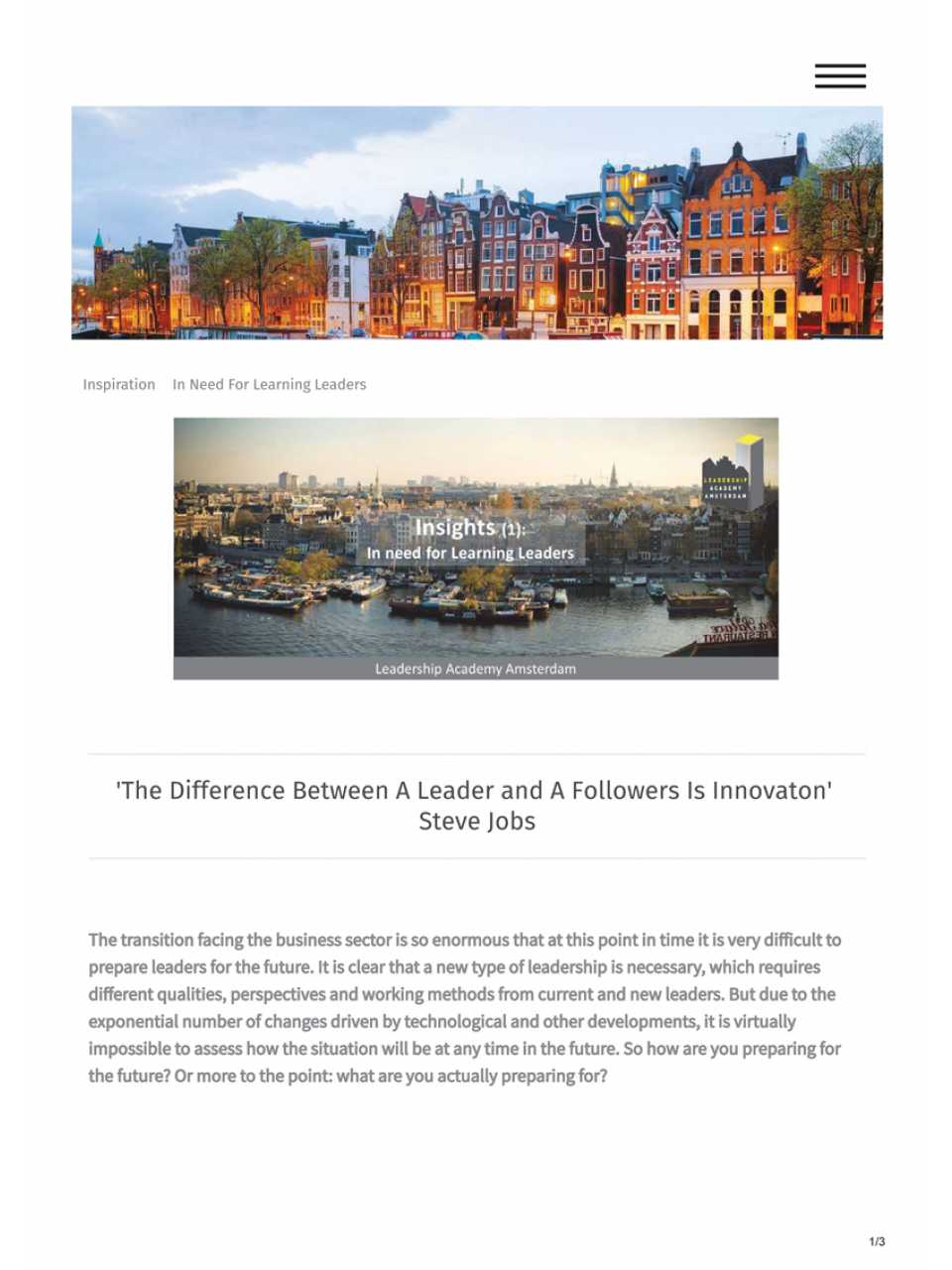 In need for learning leaders