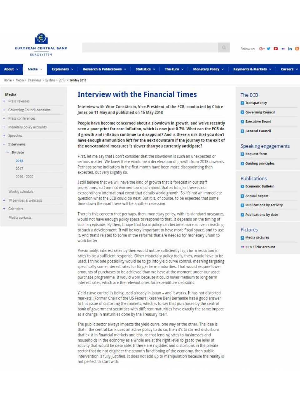 Interview with the Financial Times - Interview with Vítor Constâncio, Vice-President of the ECB