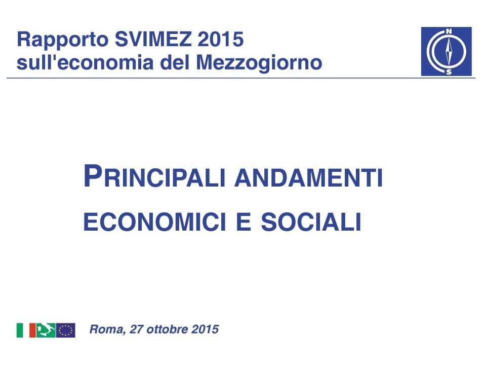 Rapporto SVIMEZ 2015 sull'economia del mezzogiorno
