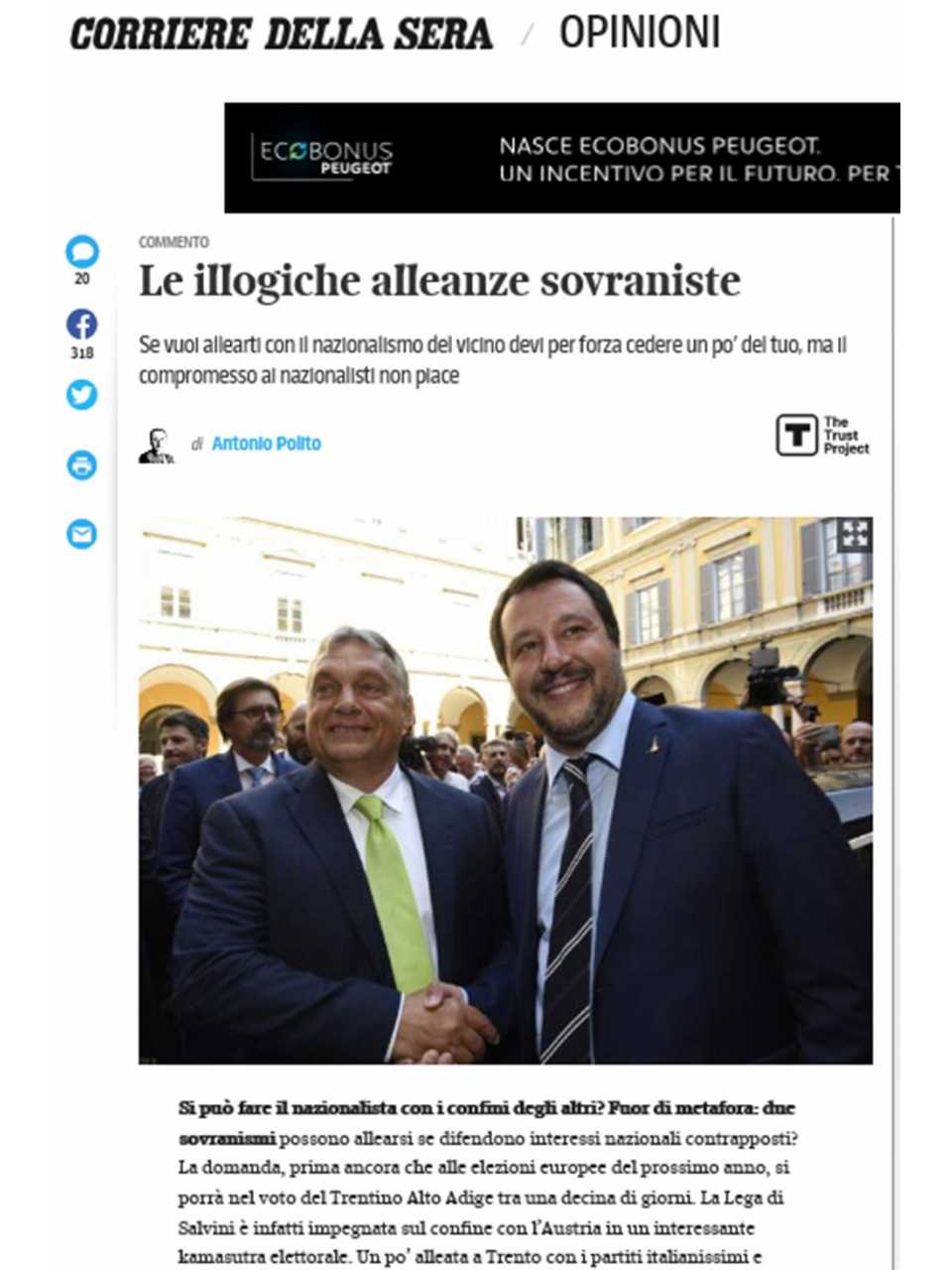 AGGIORNAMENTO PERMANENTEIN PRESENZA
Governo del cambiamento o spirito di conservazione?
Un’analisi della società italiana (e delle sue paure)