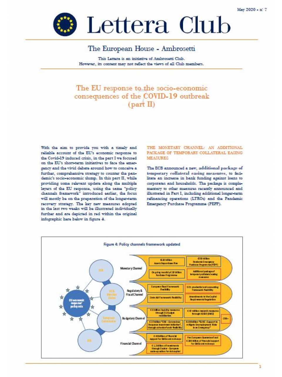 Lettera Club - The EU response to the socio-economic consequences of the COVID-19 outbreak (part II)