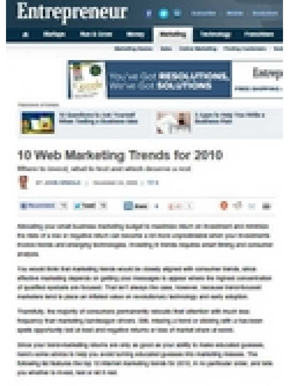 10 Web marketing trends for 2010