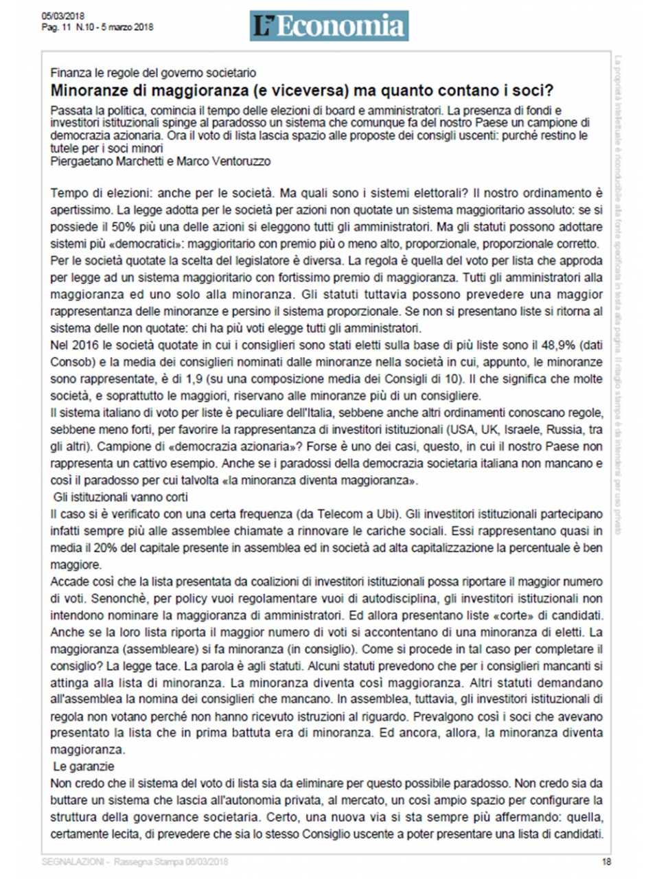 Minoranze di maggioranza (e viceversa) ma quanto contano i soci?