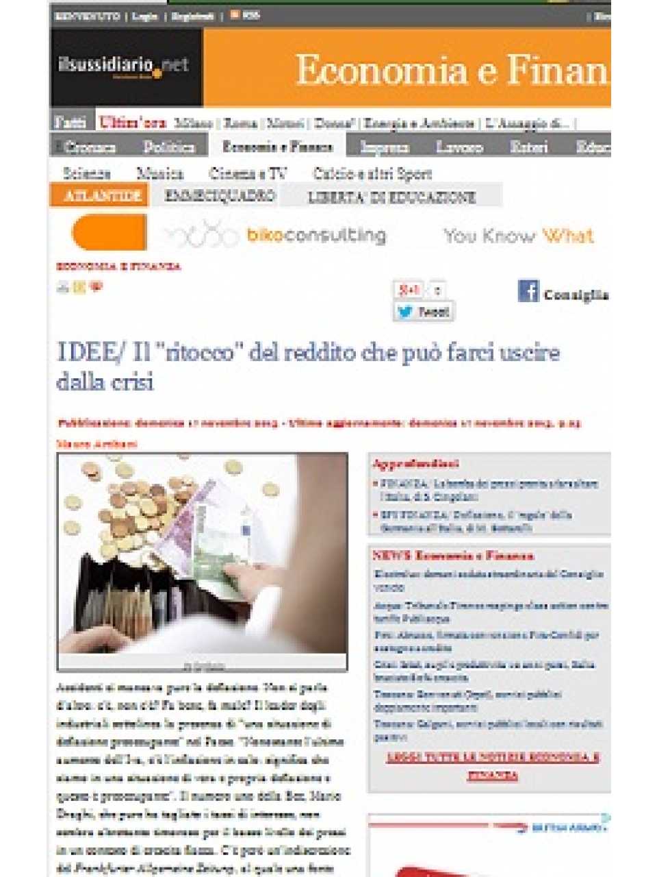 Il “ritocco” del reddito che può farci uscire dalla crisi