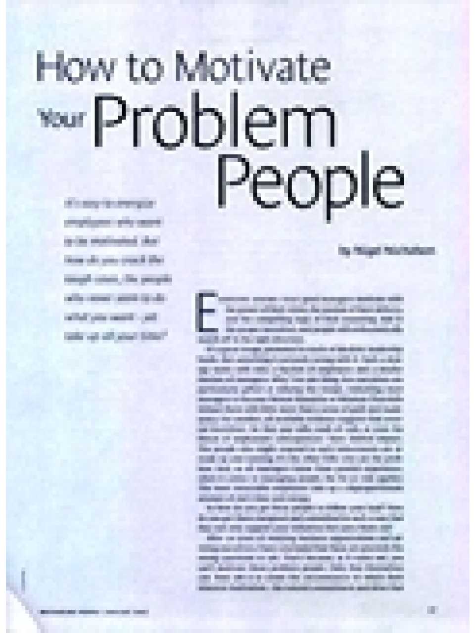 How to motivate your problem people